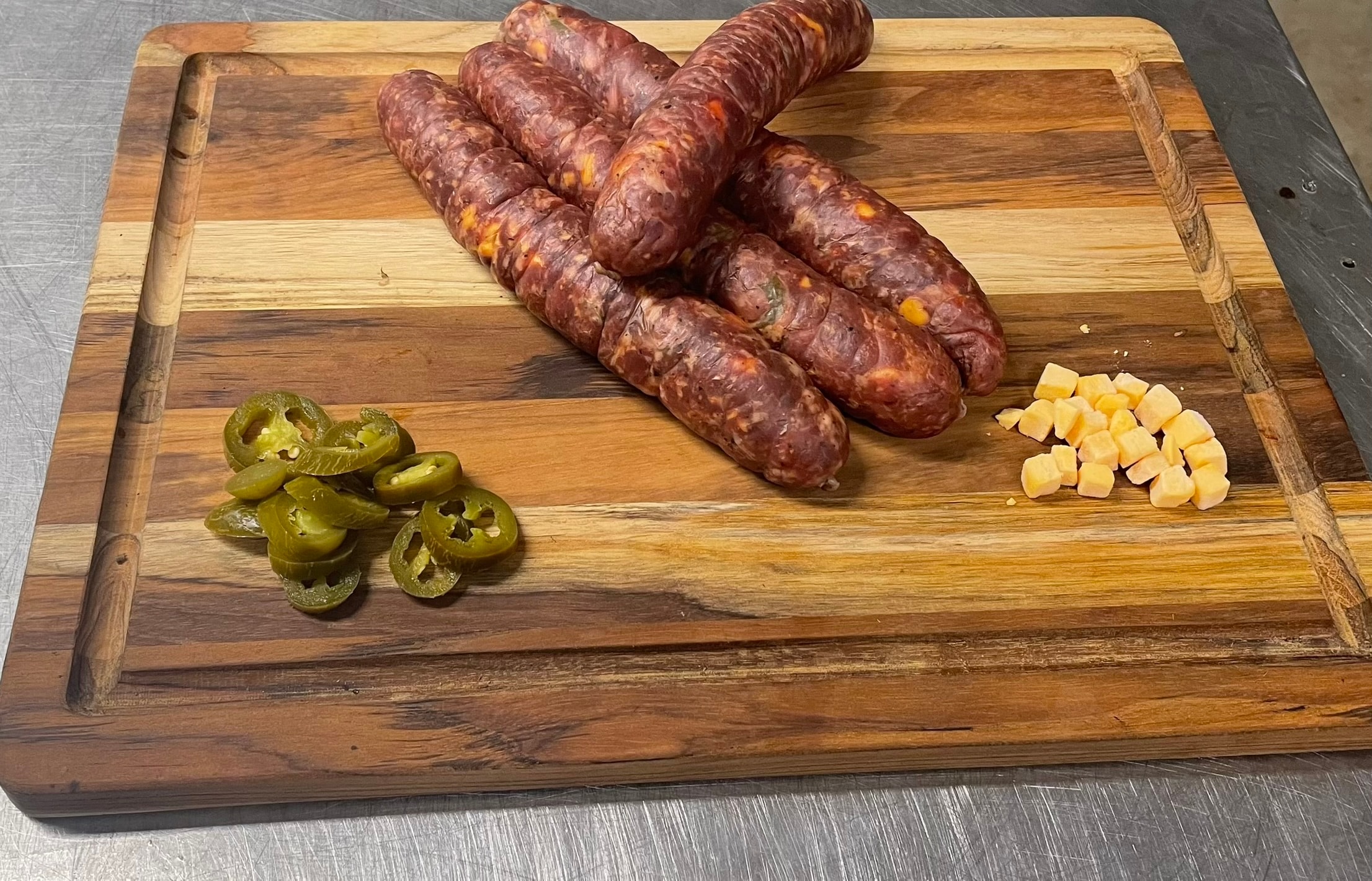 Smoked jalapeño cheese sausage links