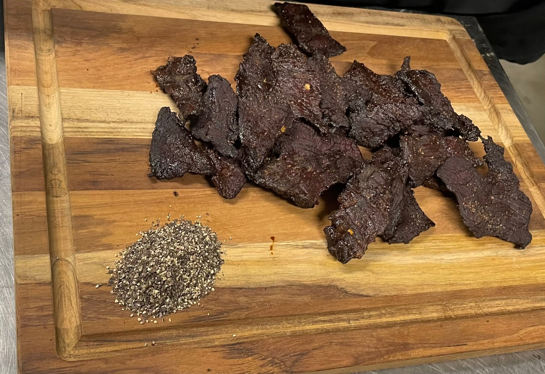 Cracked pepper venison jerky